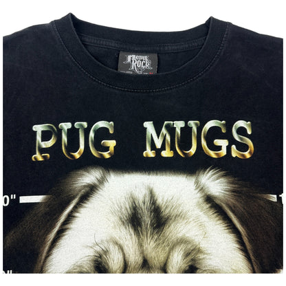 Camiseta print vintage Pug mugs (M)