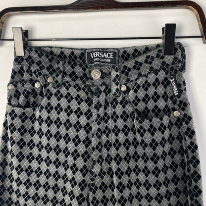 Versace Jeans Couture Argyle Pants 26 Gray