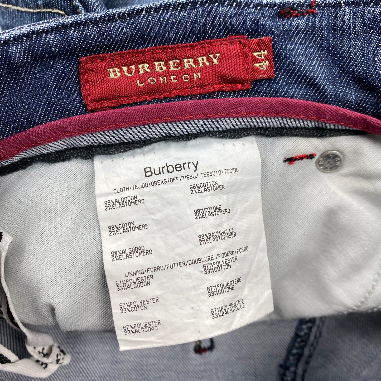 Pantalón Vaquero Burberry Azul (44)