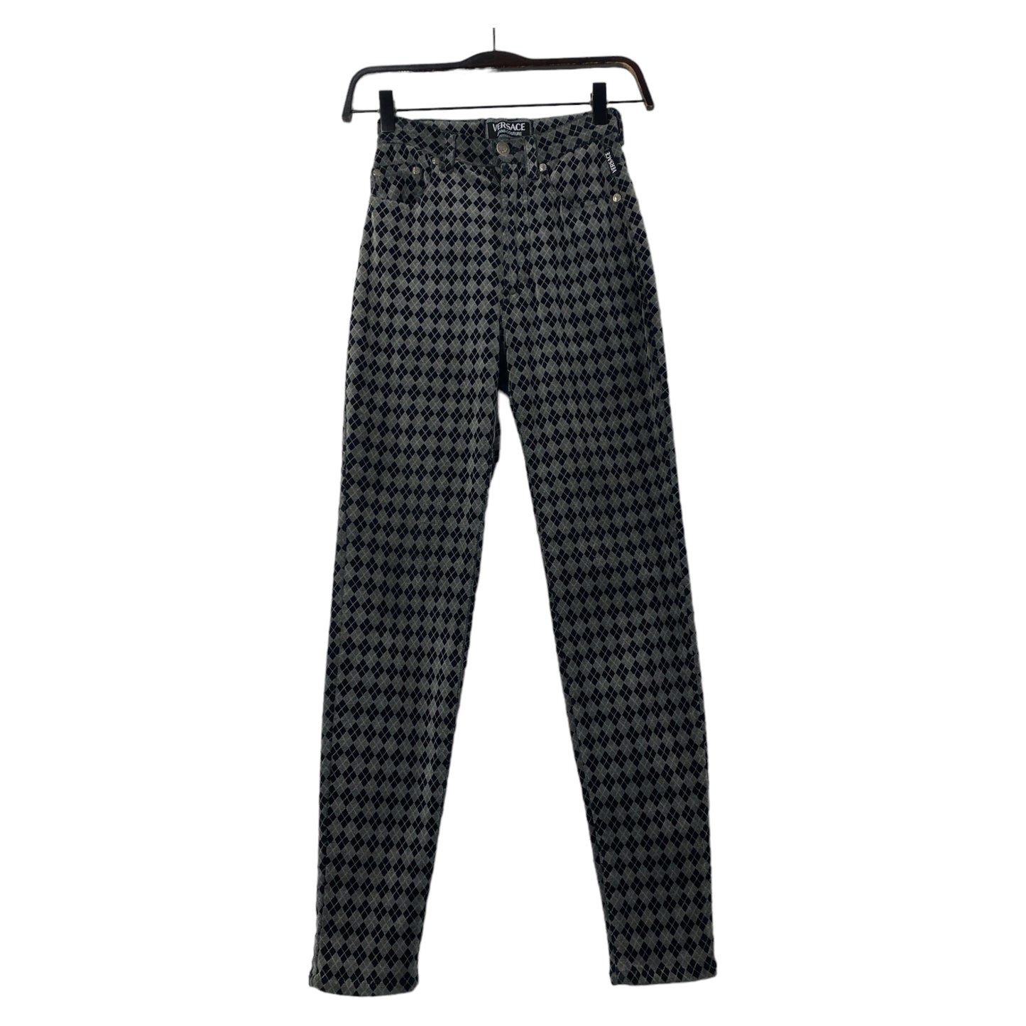 Versace Jeans Couture Argyle Pants 26 Gray