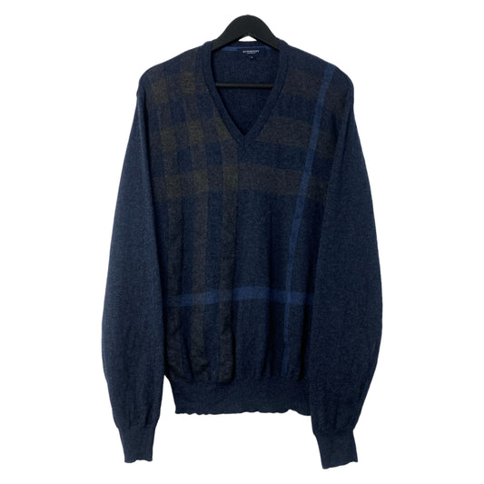 Burberry King Fisher V-neck Sweater L Blue