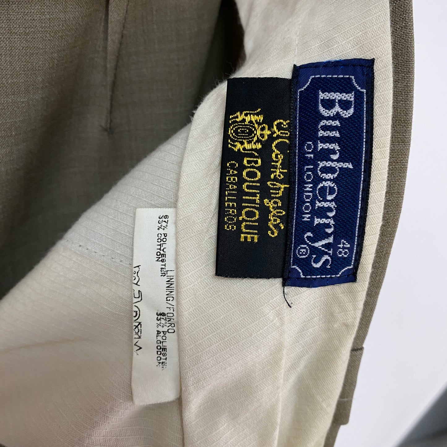 Burberry Suit Pants 48 Coffee